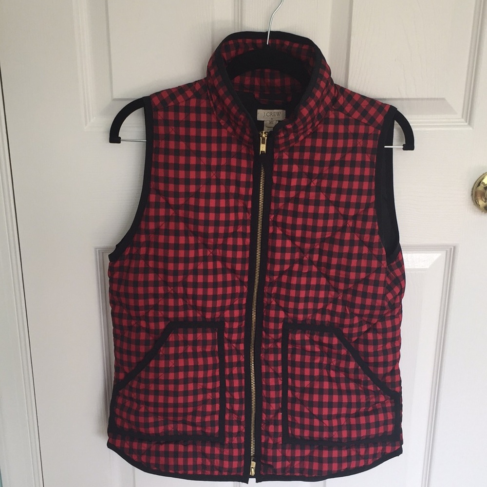 JCrew buffalo check vest